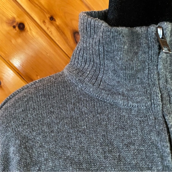 Patagonia Lambswool Wool Blend 1/4 Zip Sweater Quarter Gray Medium Pullover - Picture 2 of 7